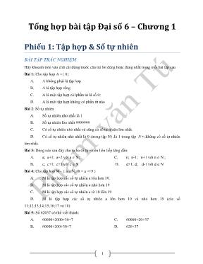 Tổng hợp bài tập Đại số 6  Chương 1